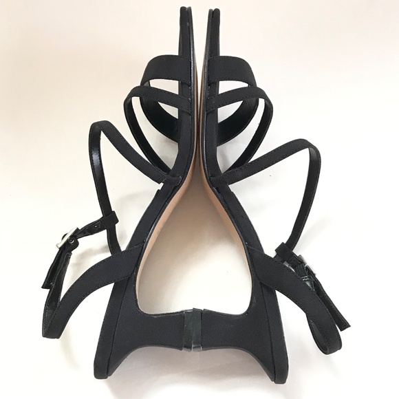 HILLARD & HANSON Kitten Heel Sandals Black Heels Women’s Size 6.5 - Picture 8 of 16